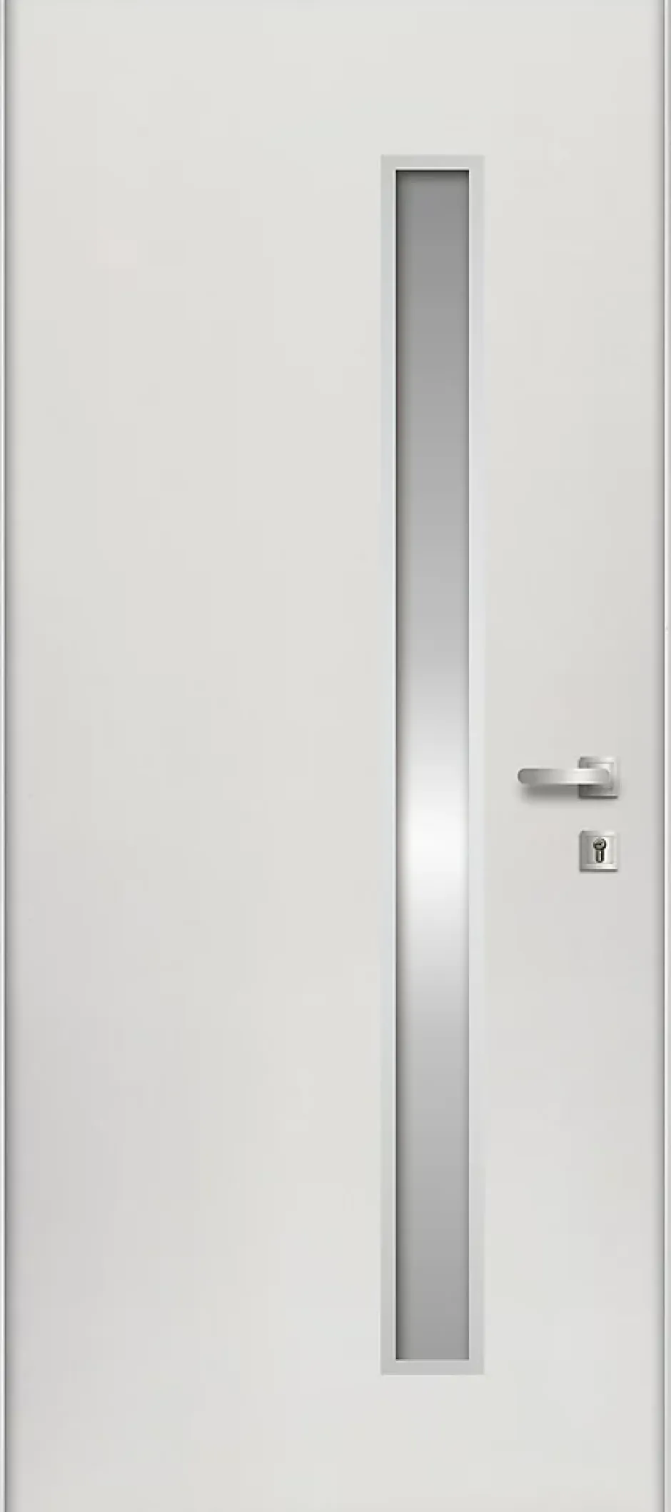 Fortia Porte d'entrée acier blanc RAL 9003 Pasni 96 x h.218 cm poussant gauche