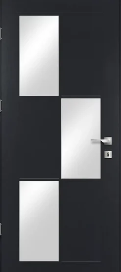 Porte d'entrée acier gris RAL 7016 Jesolo 96 x h.218 cm poussant droit-Fortia Best