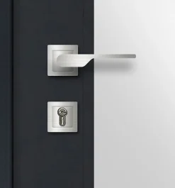 Porte d'entrée acier gris RAL 7016 Jesolo 96 x h.218 cm poussant droit-Fortia Best