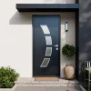 Fortia Porte d'entrée acier gris RAL 7016 Valtos 96 x h.218 cm poussant gauche