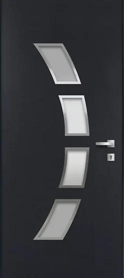 Fortia Porte d'entrée acier gris RAL 7016 Valtos 96 x h.218 cm poussant gauche