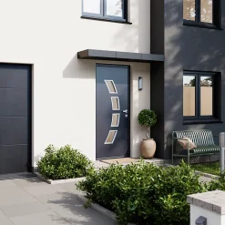 Fortia Porte d'entrée acier gris RAL 7016 Valtos 96 x h.218 cm poussant gauche