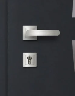 Fortia Porte d'entrée acier gris RAL 7016 Valtos 96 x h.218 cm poussant gauche