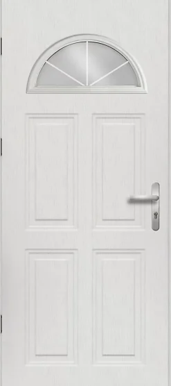 Porte d'entrée acier blanc RAL 9003 Isabela 96 x h.218 cm poussant droit-Fortia Clearance