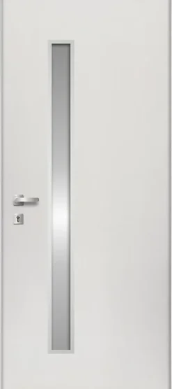 Fortia Porte d'entrée acier blanc RAL 9003 Pasni 96 x h.218 cm poussant droit