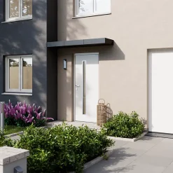 Fortia Porte d'entrée acier blanc RAL 9003 Pasni 96 x h.218 cm poussant droit