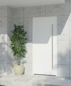 Fortia Porte d'entrée alu blanc RAL 9003 Kapas 96 x h.218 cm poussant gauche