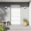 Fortia Porte d'entrée alu blanc RAL 9003 Cecina 96 x h.218 cm poussant droit