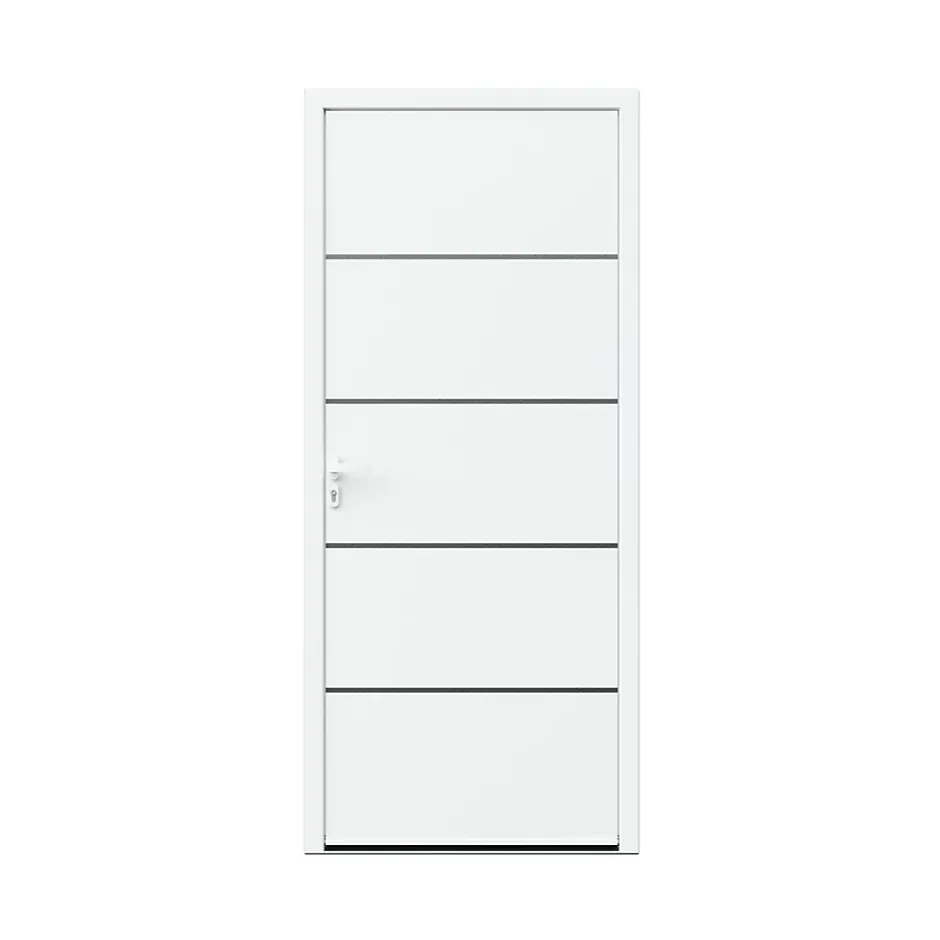 Fortia Porte d'entrée alu blanc RAL 9003 Cecina 96 x h.218 cm poussant droit