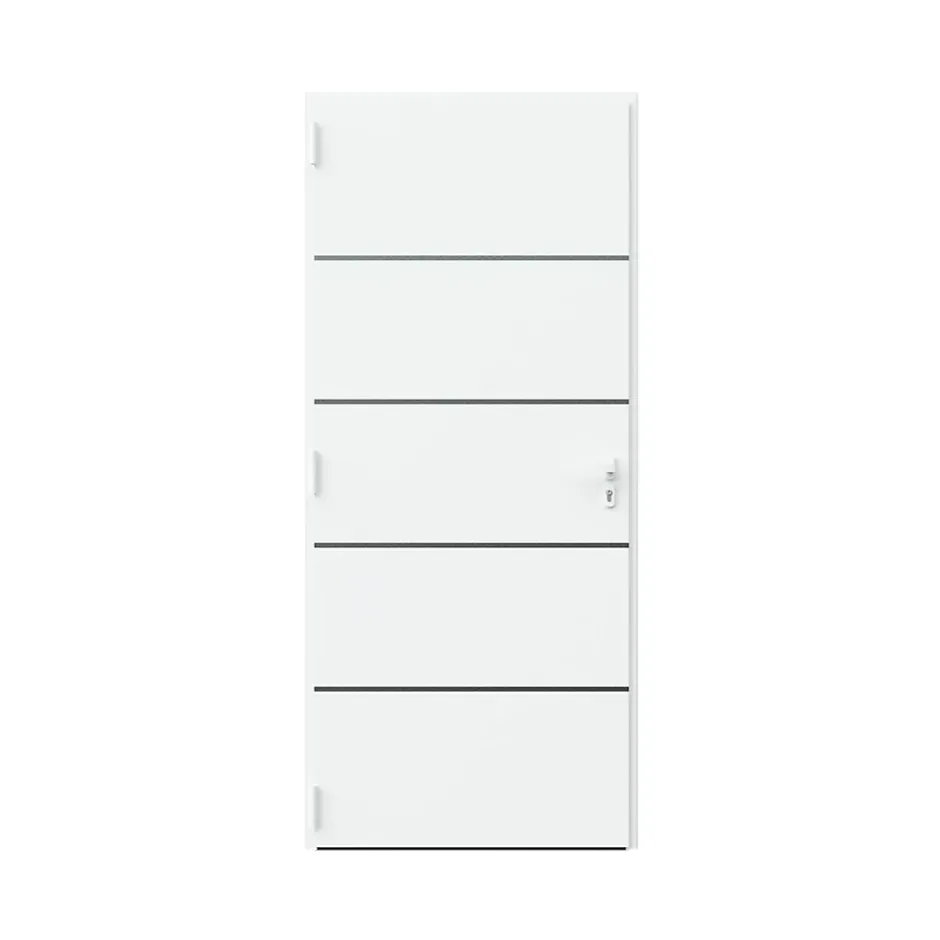 Fortia Porte d'entrée alu blanc RAL 9003 Cecina 96 x h.218 cm poussant droit