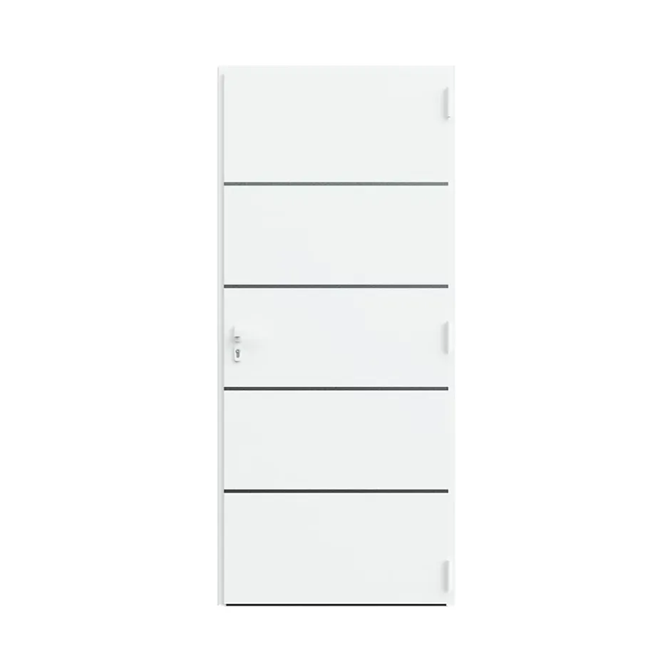 Fortia Porte d'entrée alu blanc RAL 9003 Cecina 96 x h.218 cm poussant gauche