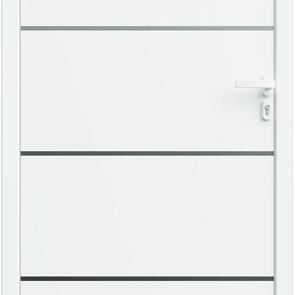 Fortia Porte d'entrée alu blanc RAL 9003 Cecina 96 x h.218 cm poussant gauche