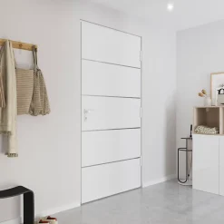 Fortia Porte d'entrée alu blanc RAL 9003 Cecina 96 x h.218 cm poussant gauche