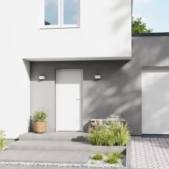 Fortia Porte d'entrée alu blanc RAL 9003 Madryn 96 x h.218 cm poussant gauche