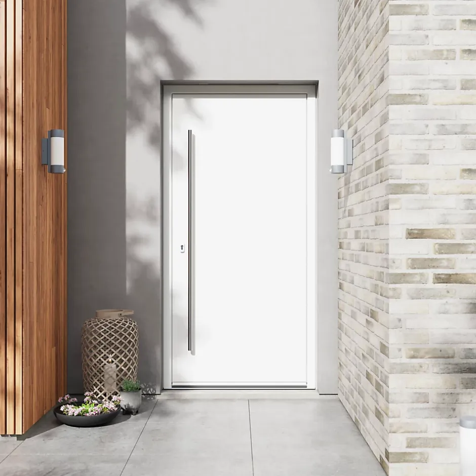 Fortia Porte d'entrée alu blanc RAL 9003 Kapas 96 x h.218 cm poussant droit