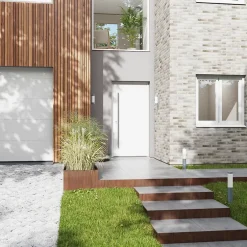 Fortia Porte d'entrée alu blanc RAL 9003 Kapas 96 x h.218 cm poussant droit