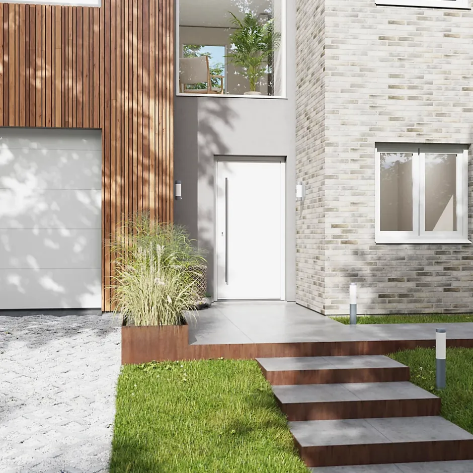 Fortia Porte d'entrée alu blanc RAL 9003 Kapas 96 x h.218 cm poussant droit