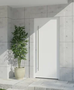 Fortia Porte d'entrée alu blanc RAL 9003 Kapas 96 x h.218 cm poussant droit