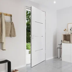 Fortia Porte d'entrée alu blanc RAL 9003 Leme 96 x h.218 cm poussant gauche