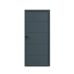 Fortia Porte d'entrée alu gris RAL 7021 Madryn 96 x h.218 cm poussant droit