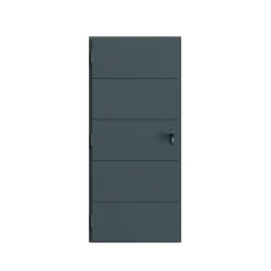 Fortia Porte d'entrée alu gris RAL 7021 Madryn 96 x h.218 cm poussant droit