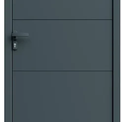Fortia Porte d'entrée alu gris RAL 7021 Madryn 96 x h.218 cm poussant droit