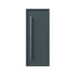 Porte d'entrée alu gris RAL 7021 Kapas 96 x h.218 cm poussant droit-Fortia New