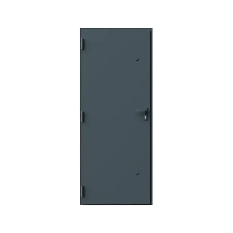 Porte d'entrée alu gris RAL 7021 Kapas 96 x h.218 cm poussant droit-Fortia New