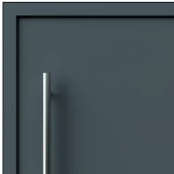 Porte d'entrée alu gris RAL 7021 Kapas 96 x h.218 cm poussant droit-Fortia New