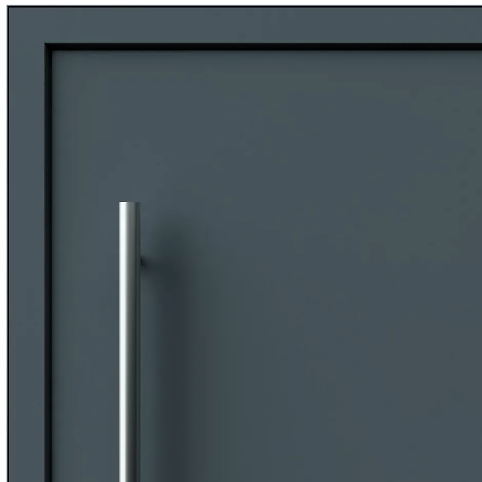 Porte d'entrée alu gris RAL 7021 Kapas 96 x h.218 cm poussant droit-Fortia New