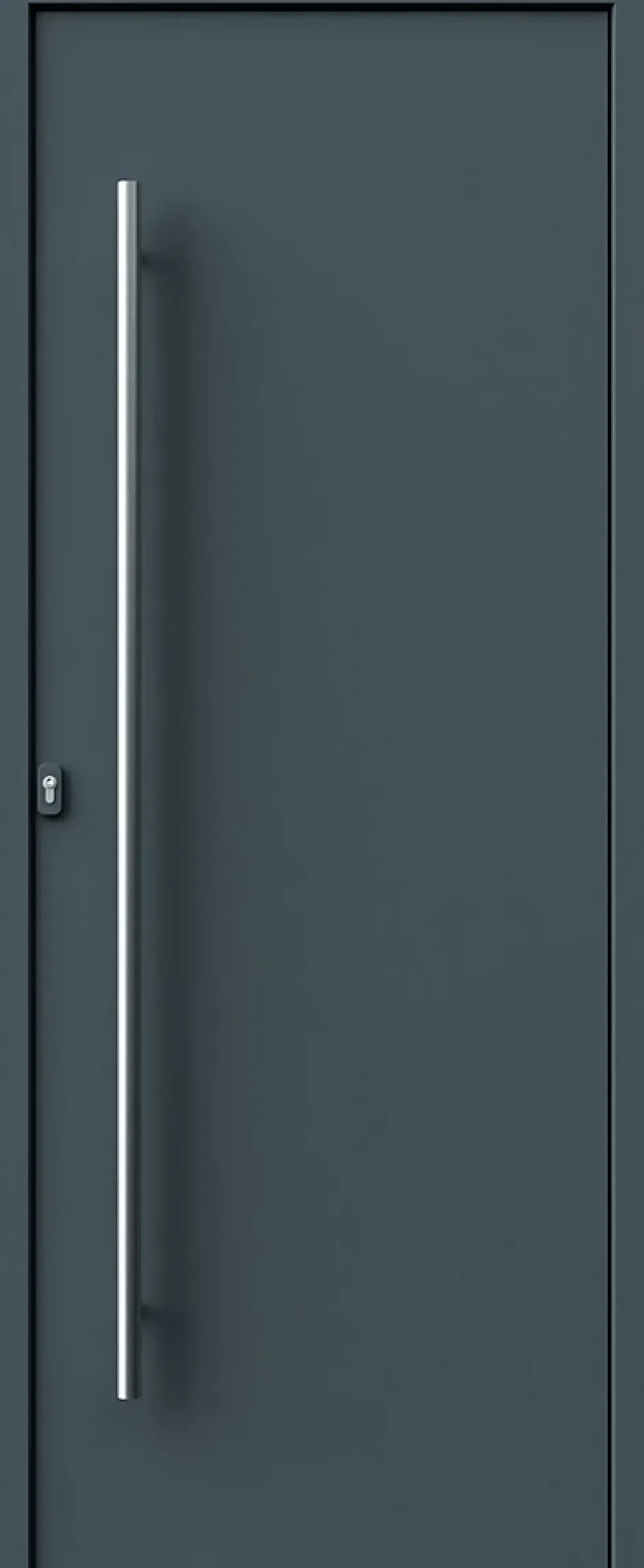 Porte d'entrée alu gris RAL 7021 Kapas 96 x h.218 cm poussant droit-Fortia New