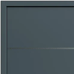 Fortia Porte d'entrée alu gris RAL 7021 Cecina 96 x h.218 cm poussant droit
