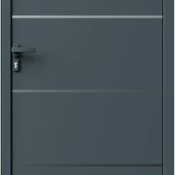Fortia Porte d'entrée alu gris RAL 7021 Cecina 96 x h.218 cm poussant droit