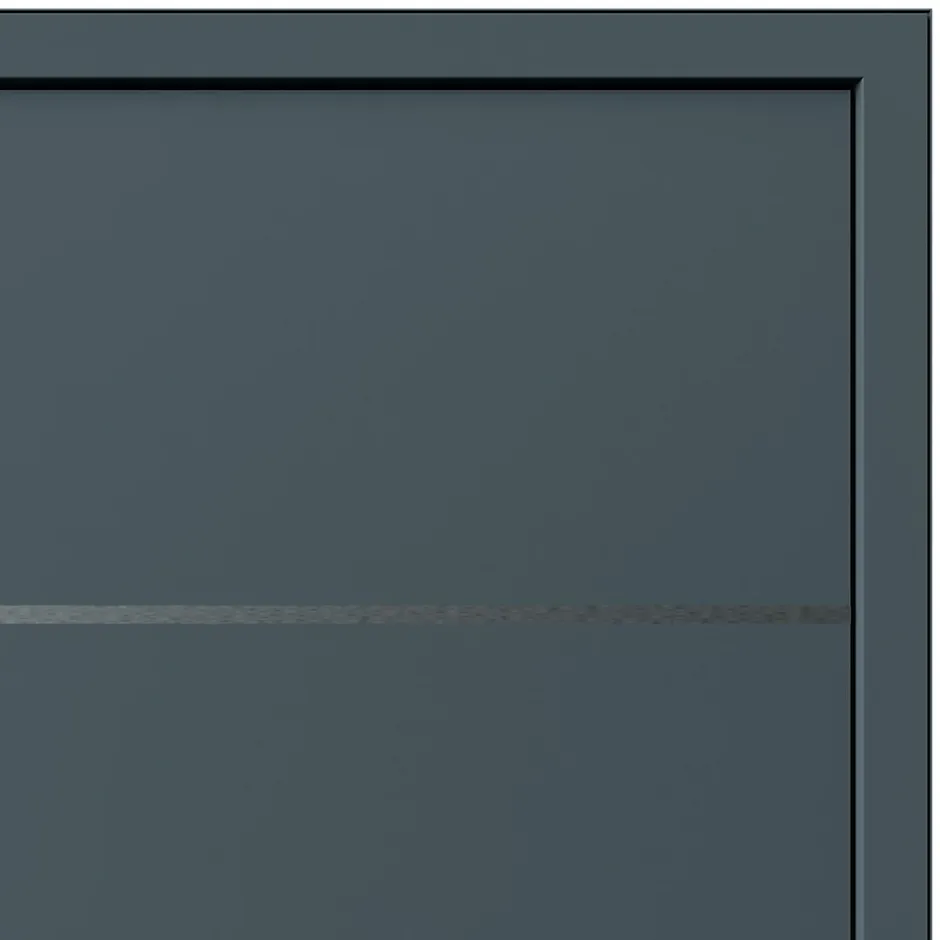 Fortia Porte d'entrée alu gris RAL 7021 Cecina 96 x h.218 cm poussant gauche