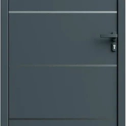 Fortia Porte d'entrée alu gris RAL 7021 Cecina 96 x h.218 cm poussant gauche