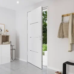 Fortia Porte d'entrée alu Leme blanc RAL 9003 96 x h.218 cm poussant droit