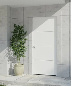 Fortia Porte d'entrée alu Leme blanc RAL 9003 96 x h.218 cm poussant droit