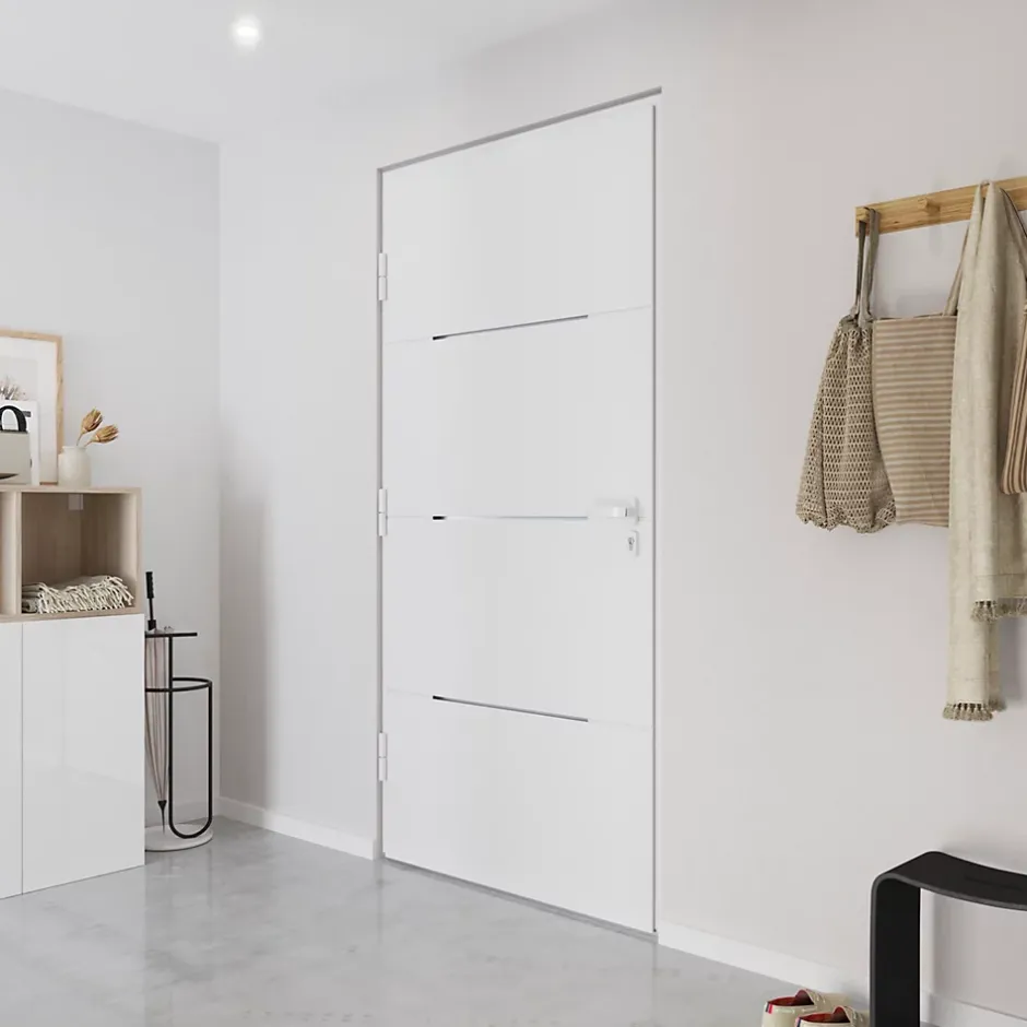 Fortia Porte d'entrée alu Leme blanc RAL 9003 96 x h.218 cm poussant droit