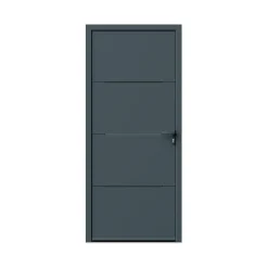 Fortia Porte d'entrée alu Leme gris RAL 7021 96 x h.218 cm poussant gauche