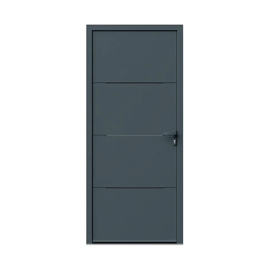 Fortia Porte d'entrée alu Leme gris RAL 7021 96 x h.218 cm poussant gauche