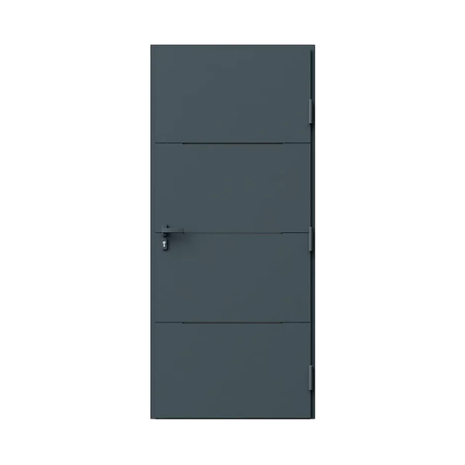 Fortia Porte d'entrée alu Leme gris RAL 7021 96 x h.218 cm poussant gauche