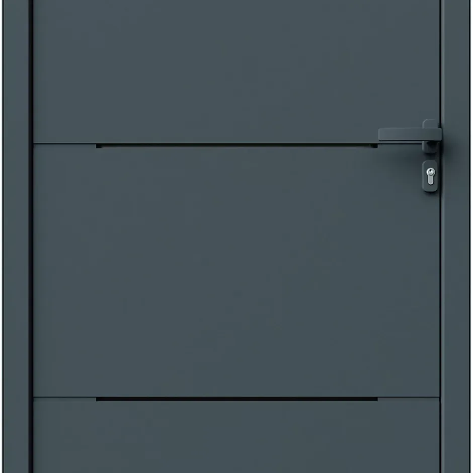 Fortia Porte d'entrée alu Leme gris RAL 7021 96 x h.218 cm poussant gauche