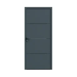 Fortia Porte d'entrée alu Leme gris RAL 7021 96 x h.218 cm poussant droit