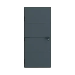Fortia Porte d'entrée alu Leme gris RAL 7021 96 x h.218 cm poussant droit
