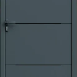 Fortia Porte d'entrée alu Leme gris RAL 7021 96 x h.218 cm poussant droit