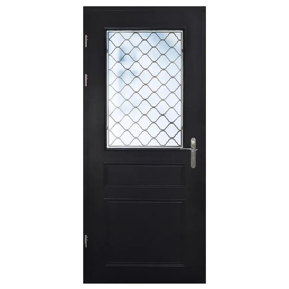 Porte d'entrée bois Bolata 98 x h.218 cm poussant droit-Fortia Outlet