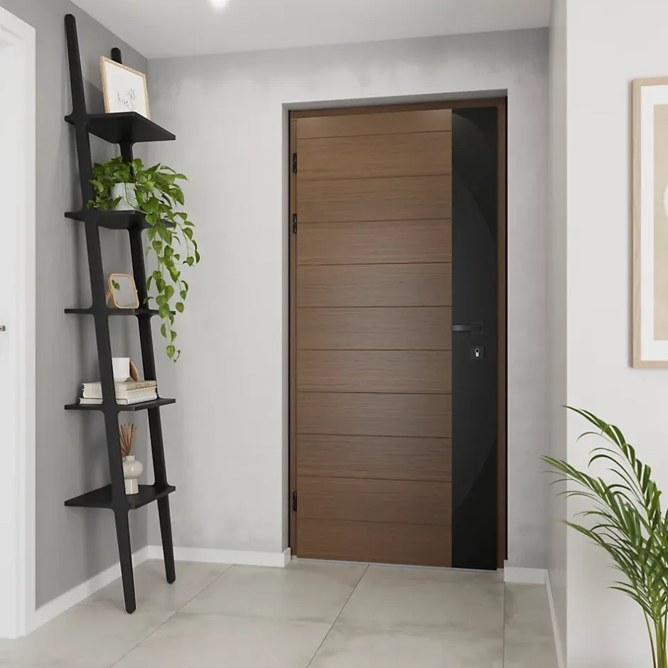 Porte d'entrée bois Sassel 98 x h.218 cm poussant droit-Fortia Sale