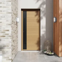 Porte d'entrée bois Sassel 98 x h.218 cm poussant droit-Fortia Sale