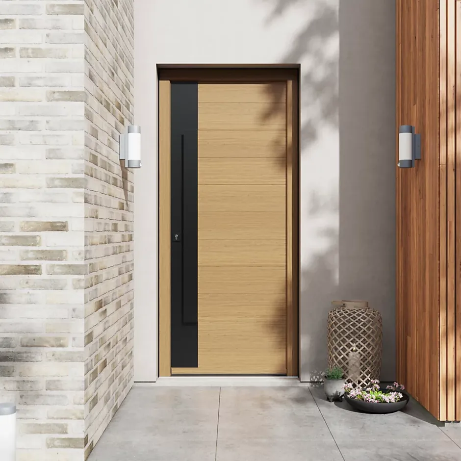 Porte d'entrée bois Sassel 98 x h.218 cm poussant droit-Fortia Sale