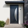 Porte d'entrée pvc anthracite RAL 7016 Hermoso 96 x h.218 cm poussant gauche-Fortia Clearance